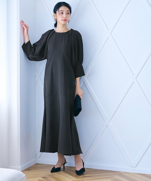 coca（coca）（コカ）の「バックリボンオケージョンドレス（ドレス・レディース・ブラック/ベージュ・M/L）」の8枚目の写真