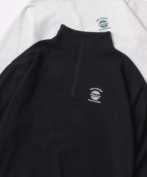 Lazar 別注 Ball/Dice/Globe/Couple/Heart Half Zip Sweat/オーバーサイズ 裏起毛 ワンポイント刺繍 ハーフジップ スウェット トレーナー/長袖 トップス プルオーバー/レディース メンズ