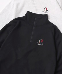 Lazar 別注 Ball/Dice/Globe/Couple/Heart Half Zip Sweat/オーバーサイズ 裏起毛 ワンポイント刺繍 ハーフジップ スウェット トレーナー/長袖 トップス プルオーバー/レディース メンズ
