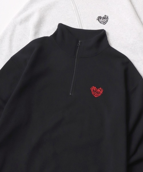 Lazar（ラザル）の「Lazar 別注 Ball/Dice/Globe/Couple/Heart Half Zip Sweat/オーバーサイズ 裏起毛 ワンポイント刺繍 ハーフジップ スウェット トレーナー/長袖 トップス プルオーバー/レディース メンズ（スウェット・メンズ・グレー系その他4/ホワイト系その他4/ホワイト系その他5/ブラック系その他5/ホワイト系その他3/ブラック/アッシュグレー/ブラック系その他2/ホワイト系その他/ブラック系その他4/ブラック系その他/グレー系その他2/グレー系その他/ホワイト/グレー系その他3/ホワイト系その他2/グレー系その他5/ブラック系その他3/ホワイト系その他6/ホワイト系その他7/グレー系その他6/グレー系その他7/ブラック系その他6/ブラック系その他7/ブラック系/グレー系/ホワイト系・LL/L/M）」の15枚目の写真