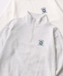 Lazar 別注 Ball/Dice/Globe/Couple/Heart Half Zip Sweat/オーバーサイズ 裏起毛 ワンポイント刺繍 ハーフジップ スウェット トレーナー/長袖 トップス プルオーバー/レディース メンズ