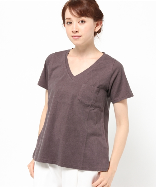 OUTLET(アウトレット)の「【WHO'S WHO gallery】Dmchemicalvneck(Tシャツ/カットソー・レディース・イエロー/ブルー/オレンジ/パープル/グリーン/チャコールグレー・FREE)」の1枚目の写真