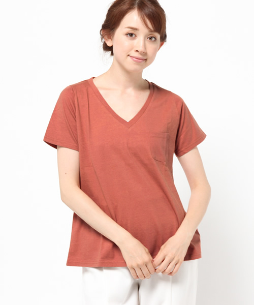 OUTLET(アウトレット)の「【WHO'S WHO gallery】Dmchemicalvneck(Tシャツ/カットソー・レディース・イエロー/ブルー/オレンジ/パープル/グリーン/チャコールグレー・FREE)」の6枚目の写真