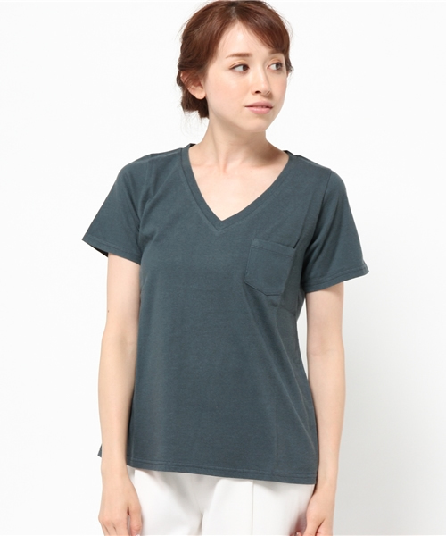 OUTLET(アウトレット)の「【WHO'S WHO gallery】Dmchemicalvneck(Tシャツ/カットソー・レディース・イエロー/ブルー/オレンジ/パープル/グリーン/チャコールグレー・FREE)」の4枚目の写真