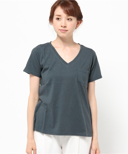OUTLET(アウトレット)の「【WHO'S WHO gallery】Dmchemicalvneck(Tシャツ/カットソー・レディース・イエロー/ブルー/オレンジ/パープル/グリーン/チャコールグレー・FREE)」の12枚目の写真
