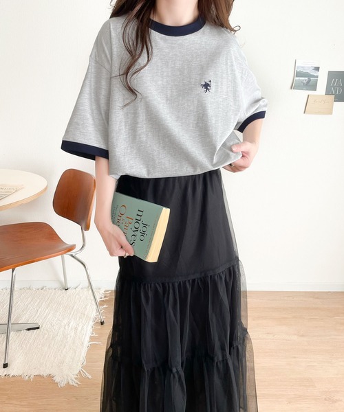 Java(ジャバ)の「《Javaジャバコラボ》大人の上質Tシャツ。オーガニックコットンリンガー刺繍Tシャツ(Tシャツ/カットソー・レディース・オートミール/ベージュ/杢グレー/ホワイト・SMALL/MEDIUM/LARGE/X-LARGE)」の17枚目の写真