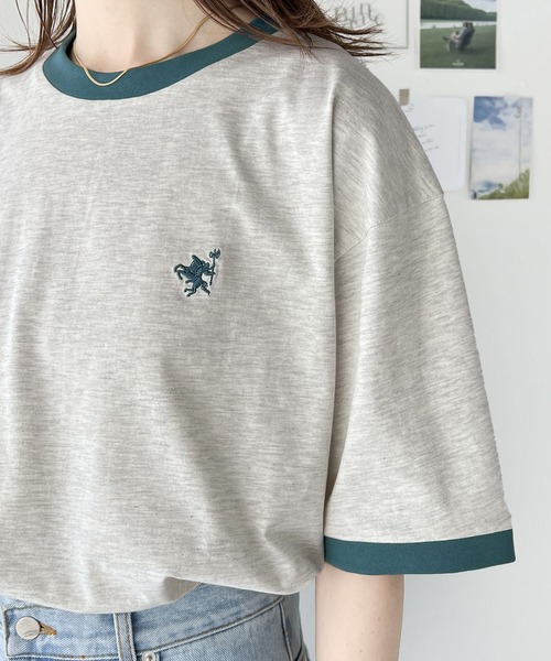 Java(ジャバ)の「《Javaジャバコラボ》大人の上質Tシャツ。オーガニックコットンリンガー刺繍Tシャツ(Tシャツ/カットソー・レディース・オートミール/ベージュ/杢グレー/ホワイト・SMALL/MEDIUM/LARGE/X-LARGE)」の11枚目の写真