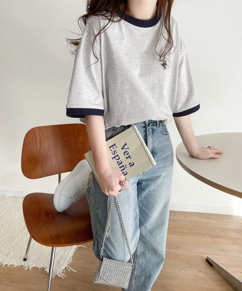 Java(ジャバ)の「《Javaジャバコラボ》大人の上質Tシャツ。オーガニックコットンリンガー刺繍Tシャツ(Tシャツ/カットソー・レディース・オートミール/ベージュ/杢グレー/ホワイト・SMALL/MEDIUM/LARGE/X-LARGE)」の20枚目の写真