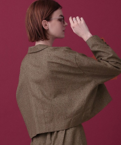 saloon（サルーン）の「SALOON(サルーン)/ネップツイード短丈ジャケット（テーラードジャケット・レディース・ブラック/ブラウン・FREE）」の8枚目の写真