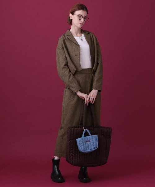 saloon（サルーン）の「SALOON(サルーン)/ネップツイード短丈ジャケット（テーラードジャケット・レディース・ブラック/ブラウン・FREE）」の10枚目の写真