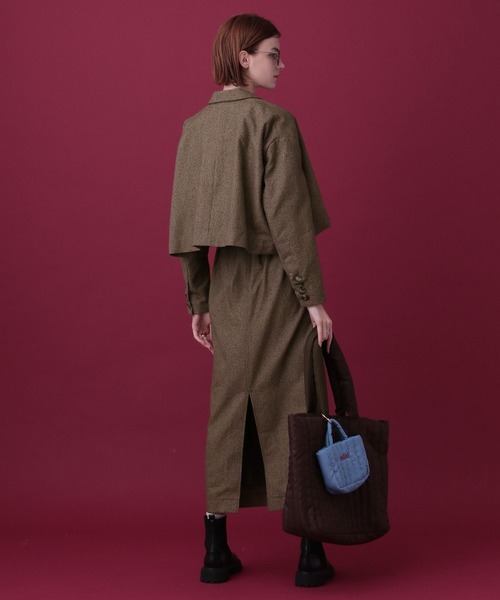 saloon（サルーン）の「SALOON(サルーン)/ネップツイード短丈ジャケット（テーラードジャケット・レディース・ブラック/ブラウン・FREE）」の11枚目の写真