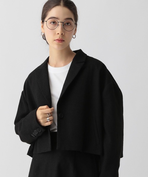 saloon（サルーン）の「SALOON(サルーン)/ネップツイード短丈ジャケット（テーラードジャケット・レディース・ブラック/ブラウン・FREE）」の20枚目の写真