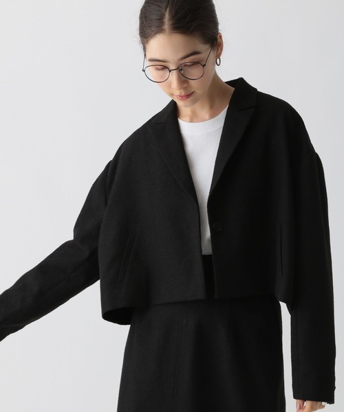 saloon（サルーン）の「SALOON(サルーン)/ネップツイード短丈ジャケット（テーラードジャケット・レディース・ブラック/ブラウン・FREE）」の21枚目の写真