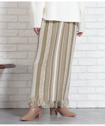 Settimissimo | ジャガードフリンジヘムニットスカート(スカート)