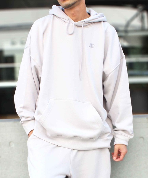 STARTER（スターター）の「【STARTER】スターター 裏毛長袖 プルパーカー 1634093【セットアップ対応】（パーカー・メンズ・カーキ/ライトグレー/ラベンダー/ネイビー/モカ/クリーム/ブラック/ヘザーグレー・XXL/L/XL/S/M）」の2枚目の写真