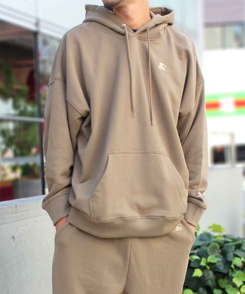 STARTER（スターター）の「【STARTER】スターター 裏毛長袖 プルパーカー 1634093【セットアップ対応】（パーカー・メンズ・カーキ/ライトグレー/ラベンダー/ネイビー/モカ/クリーム/ブラック/ヘザーグレー・XXL/L/XL/S/M）」の18枚目の写真