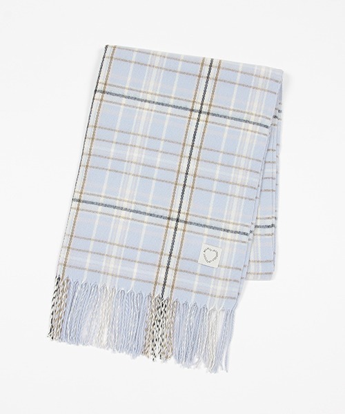 LOVETOXIC（ラブトキシック）の「チェックマフラー（マフラー・キッズ・ベージュ/ライトグレー/ネイビー/サックスブルー・FREE）」の4枚目の写真