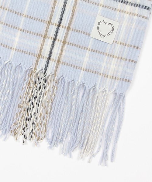 LOVETOXIC（ラブトキシック）の「チェックマフラー（マフラー・キッズ・ベージュ/ライトグレー/ネイビー/サックスブルー・FREE）」の7枚目の写真