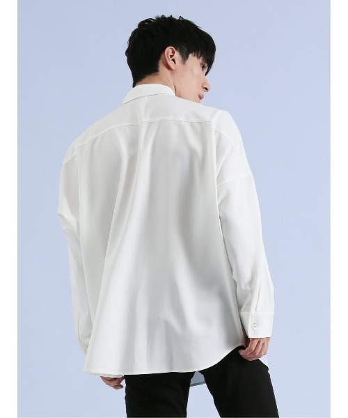 semantic design（セマンティックデザイン）の「【ストレッチ】セマンティックデザイン×PSYCHONATION タイ付きチェーン 長袖シャツ（シャツ/ブラウス・メンズ・ブラック/ホワイト/ホワイト×ブラック・MEDIUM/LARGE）」の5枚目の写真