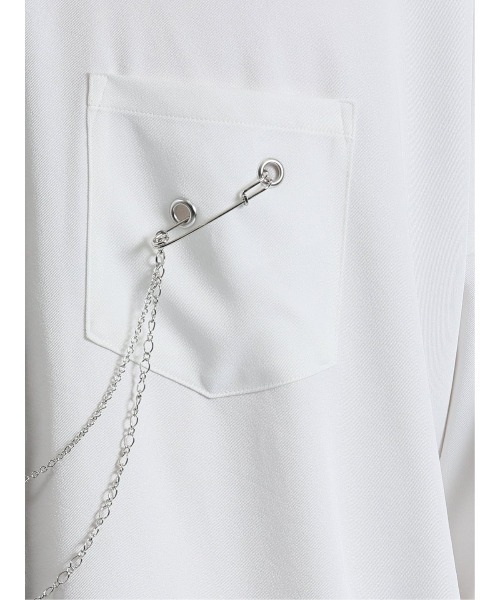 semantic design（セマンティックデザイン）の「【ストレッチ】セマンティックデザイン×PSYCHONATION タイ付きチェーン 長袖シャツ（シャツ/ブラウス・メンズ・ブラック/ホワイト/ホワイト×ブラック・MEDIUM/LARGE）」の12枚目の写真