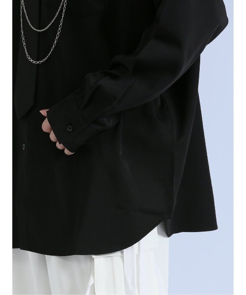 semantic design（セマンティックデザイン）の「【ストレッチ】セマンティックデザイン×PSYCHONATION タイ付きチェーン 長袖シャツ（シャツ/ブラウス・メンズ・ブラック/ホワイト/ホワイト×ブラック・MEDIUM/LARGE）」の21枚目の写真