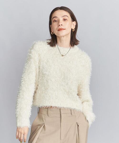 ニット セーター チュールテープ ショートプルオーバー レディース Ballsey ニット セーター チュールテープ ショートプルオーバー