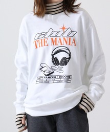 spiritoso ヘッドフォンプリント裏毛トレーナー
