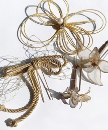 Zoule（ゾーラ）の「Zoule ゾーラ:dip&mizuhiki 着物ヘアアクセ　Uピン（セットUピン）（ヘアピン）」