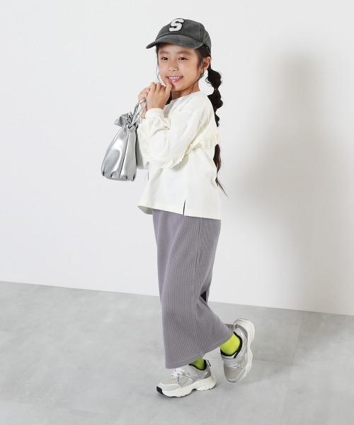 devirock（デビロック）の「リブスリットスカート（スカート・キッズ・ピンク系6/エメラルド/ブラック/グレー系1/パープル系5・130cm/140cm/100cm/160cm/110cm/150cm/120cm）」の17枚目の写真