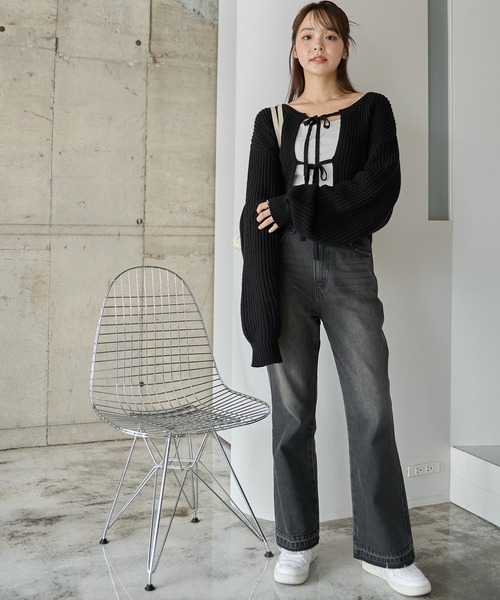 WEGO(ウィゴー)の「WEGO/リボン2WAYカーデ(カーディガン/ボレロ・レディース・ホワイト/サックスブルー/ブルー/アイボリー/ブラック/ピンク/ブラック系その他5/イエロー/グリーン/その他1/ブラック系その他・FREE)」の16枚目の写真