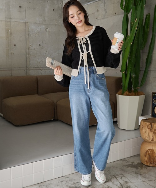 WEGO(ウィゴー)の「WEGO/リボン2WAYカーデ(カーディガン/ボレロ・レディース・ホワイト/サックスブルー/ブルー/アイボリー/ブラック/ピンク/ブラック系その他5/イエロー/グリーン/その他1/ブラック系その他・FREE)」の21枚目の写真