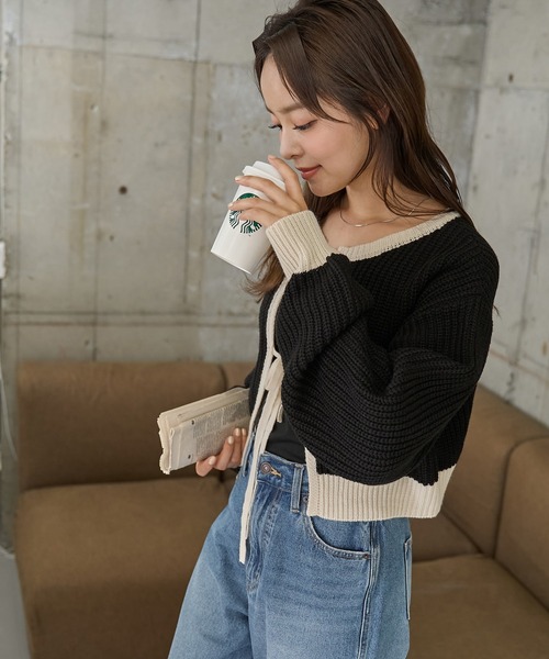 WEGO(ウィゴー)の「WEGO/リボン2WAYカーデ(カーディガン/ボレロ・レディース・ホワイト/サックスブルー/ブルー/アイボリー/ブラック/ピンク/ブラック系その他5/イエロー/グリーン/その他1/ブラック系その他・FREE)」の19枚目の写真