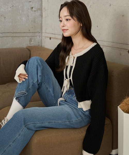 WEGO(ウィゴー)の「WEGO/リボン2WAYカーデ(カーディガン/ボレロ・レディース・ホワイト/サックスブルー/ブルー/アイボリー/ブラック/ピンク/ブラック系その他5/イエロー/グリーン/その他1/ブラック系その他・FREE)」の20枚目の写真