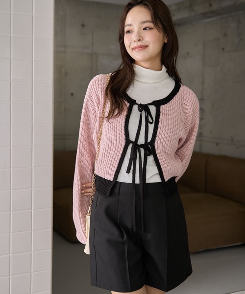 WEGO(ウィゴー)の「WEGO/リボン2WAYカーデ(カーディガン/ボレロ・レディース・ホワイト/サックスブルー/ブルー/アイボリー/ブラック/ピンク/ブラック系その他5/イエロー/グリーン/その他1/ブラック系その他・FREE)」の22枚目の写真