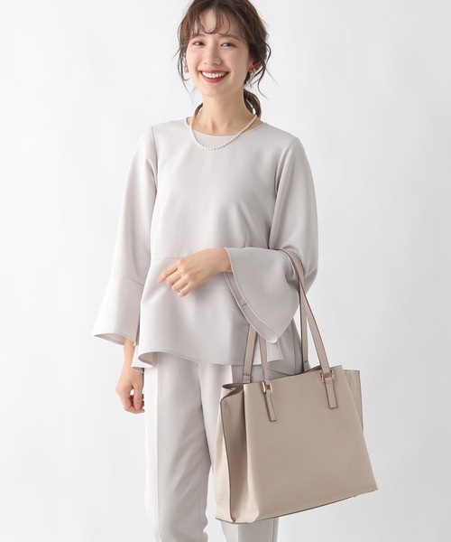 LEPSIM（レプシィム）の「フェイクレザータックA4バッグ　990320（トートバッグ・レディース・ブラック/グレイッシュベージュ・ONE SIZE）」の12枚目の写真