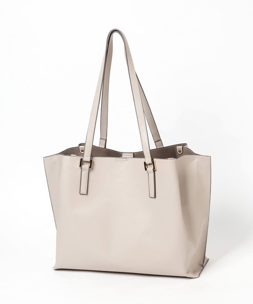 LEPSIM（レプシィム）の「フェイクレザータックA4バッグ　990320（トートバッグ・レディース・ブラック/グレイッシュベージュ・ONE SIZE）」の14枚目の写真