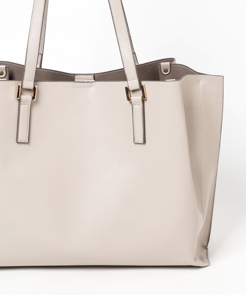 LEPSIM（レプシィム）の「フェイクレザータックA4バッグ　990320（トートバッグ・レディース・ブラック/グレイッシュベージュ・ONE SIZE）」の19枚目の写真