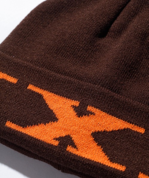 XLARGE(エクストララージ)の「X LOGO CUFF BEANIE(ニットキャップ/ビーニー・メンズ・ネイビー/ブラウン/ブラック・ONE SIZE)」の4枚目の写真