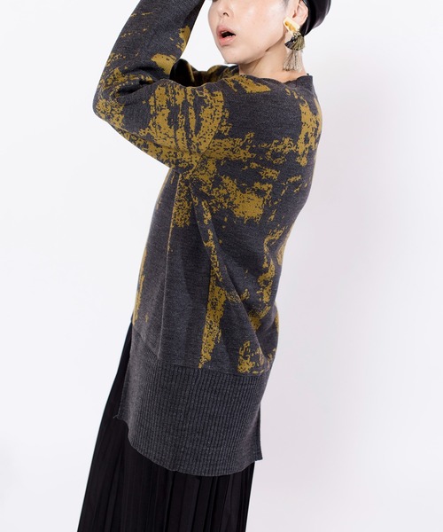 OSMOSIS（オズモーシス）の「プリーツ切替ニットワンピース（ワンピース・レディース・ライトグレー/ダークグレー/ブラック・ONE SIZE）」の19枚目の写真