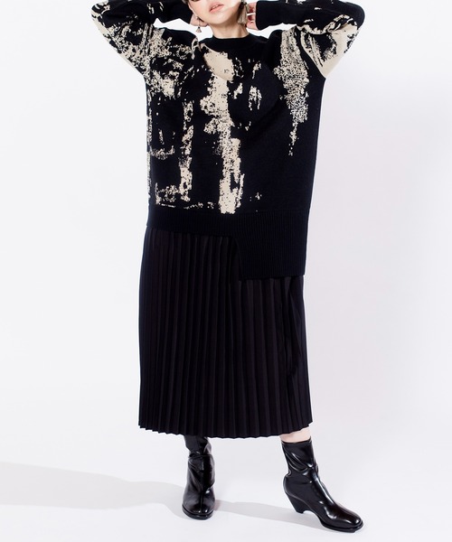 OSMOSIS（オズモーシス）の「プリーツ切替ニットワンピース（ワンピース・レディース・ライトグレー/ダークグレー/ブラック・ONE SIZE）」の20枚目の写真