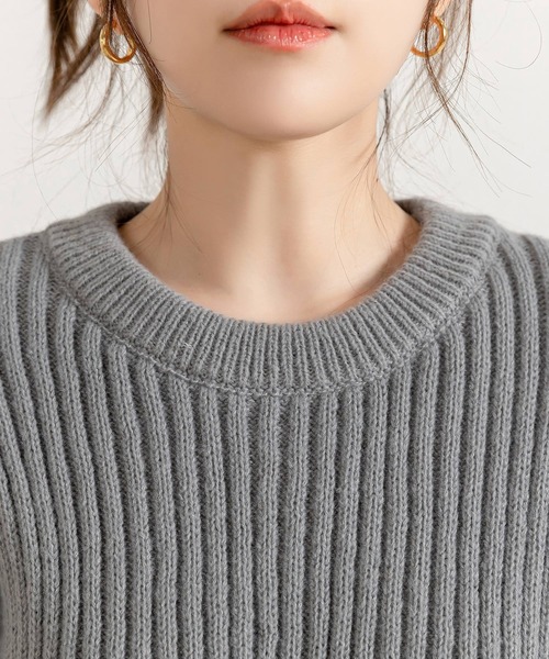 DAY CLOSET（デイ クローゼット）の「【セットアップ】 秋冬すっきりシルエット。長袖リブニットセータートップス+スカート 上下2点セット レディース（セットアップ・レディース・グレー/キナリ/ブラック・FREE）」の21枚目の写真