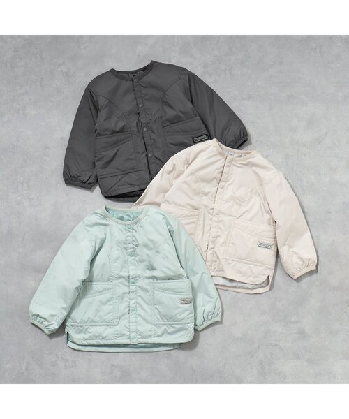 BREEZE（ブリーズ）の「防風ライトカーディガン_撥水加工（ナイロンジャケット・キッズ・サックスブルー/チャコール/グレー・110/140/80/130/120/90/100）」の4枚目の写真