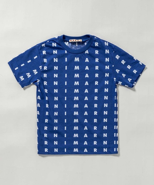 MARNI（マルニ）の「MARNI（マルニ）Kids & Junior ブランドロゴ総柄半袖Tシャツカットソー（Tシャツ/カットソー・キッズ・ホワイト/ブルー/ピンク・12Y/14Y/4Y/6Y/8Y/10Y）」の2枚目の写真