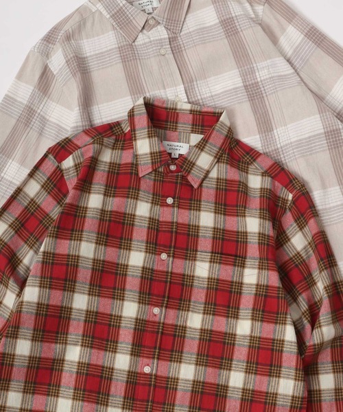 Lazar(ラザル)の「Regular Fit Check & Stripe Shirt/レギュラーフィット チェック ストライプ ボタンダウンシャツ/レディース メンズ(シャツ/ブラウス・メンズ・ベージュ系その他/レッド系その他/ホワイト系その他/ブルー系その他/グレー系その他/イエロー系その他/ブルー系その他2・M/L/LL)」の1枚目の写真