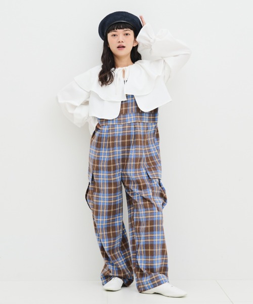 MERLOT（メルロー）の「アソートオーバーオール（サロペット/オーバーオール・レディース・ナチュラル/ブラック/チェック・FREE）」の3枚目の写真