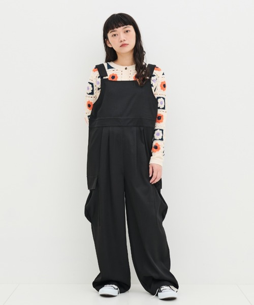 MERLOT（メルロー）の「アソートオーバーオール（サロペット/オーバーオール・レディース・ナチュラル/ブラック/チェック・FREE）」の5枚目の写真