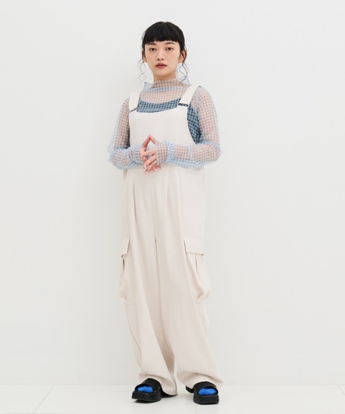 MERLOT（メルロー）の「アソートオーバーオール（サロペット/オーバーオール・レディース・ナチュラル/ブラック/チェック・FREE）」の11枚目の写真