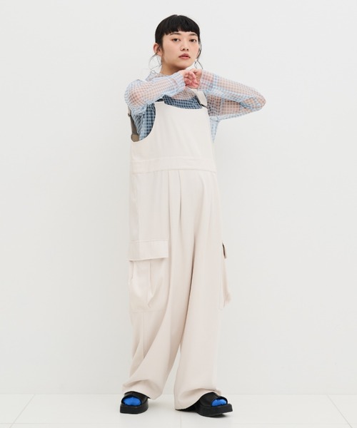 MERLOT（メルロー）の「アソートオーバーオール（サロペット/オーバーオール・レディース・ナチュラル/ブラック/チェック・FREE）」の12枚目の写真