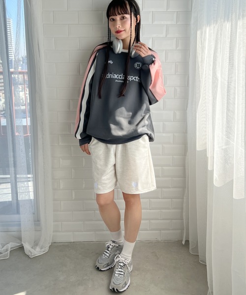 √nuage(ルートニュアージュ)の「ハート刺繍スウェットショートパンツ(スウェットパンツ・レディース・グレー/ブラック/ライトブルー・FREE)」の5枚目の写真