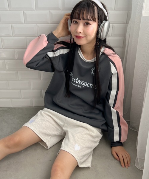 √nuage(ルートニュアージュ)の「ハート刺繍スウェットショートパンツ(スウェットパンツ・レディース・グレー/ブラック/ライトブルー・FREE)」の4枚目の写真